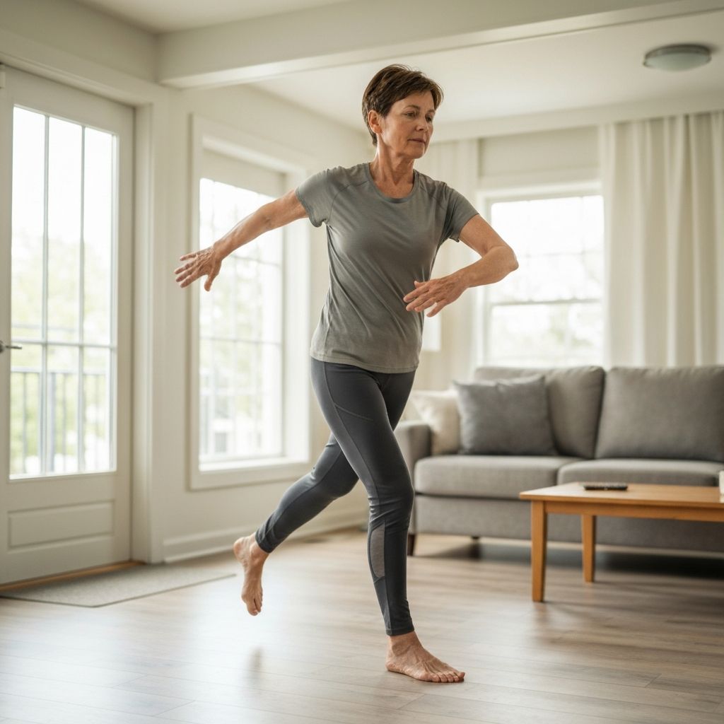 Person practicing gentle mobility exercises